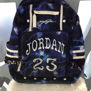 Michael Jordan Signature 23 Electric Blue Lightning Backpack Limited Edition